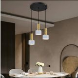 Rsylight Retro Metal Beyaz Rustik 3 Lü Dekoratif Sarkıt Avize Çap:30 Cm