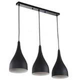 Rsylight Retro Metal Dekoratif 3 Lü Masa Üstü Sıralı Sarkıt Avize Siyah