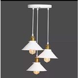Rsylight Retro Metal Dekoratif Beyaz 3 Lü Sarkıt Avize Çap:30 Cm