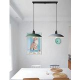 Rsylight Retro Metal Dekoratif Rustik Masa Üstü Sıralı 2 li Sarkıt Avize Genişlik 60 cm