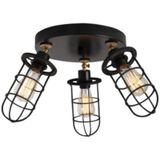 Rsylight Retro Metal Dekoratif Rustik Siyah 3 Lü Hareketli Mafsallı Sarkıt Avize Çap 30
