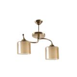 Rsylight Retro Metal Eskitme Bal Camlı 2 Li Tavan Plofyoner Sarkıt Avize