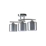 Rsylight Retro Metal Krom Füme Çift Camlı 3 Lü Tavan Plofyoner Sarkıt Avize