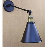 Rsylight Retro Metal Mafsallı Eskitme Duylu Akrobatik Dekotatif Duvar Aplik Siyah