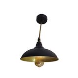 Rsylight Retro Metal Mafsallı Tavan Avize Rustik Tekli Sarkıt Siyah İçi Sarı