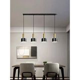 Rsylight Retro Metal Masa Üstü Dekoratif Rustik 4 Lü Siyah Gold Sıralı Avize Altın