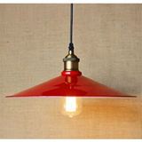 Rsylight Retro Metal Sarkıt Avize Rustik Tekli Kırmızı Içi Beyaz Sarkıt Cafe Mutfak Aydınlatma Çap:40 Cm