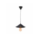 Rsylight Retro Metal Sarkıt Avize Rustik Tekli Sarkıt Siyah 23 Cm