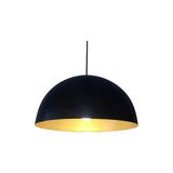 Rsylight Retro Metal Sarkıt Avize Rustik Tekli Sarkıt Siyah Içi Sarı 40 cm