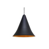 Rsylight Retro Metal Sarkıt Avize Rustik Tekli Sarkıt Siyah İçi Sarı Cafe Mutfak Aydınlatma