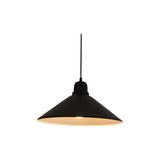 Rsylight Retro Metal Sarkıt Avize Siyah Içi Beyaz 38 cm