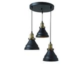 Rsylight Retro Metal Siyah 3 Lü Dekoratif Rustik Sarkıt Avize Çap:30 cm Siyah rys006058