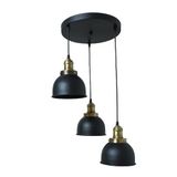 Rsylight Retro Metal Siyah 3 lü Eskitme Duylu Dekoratif Rustik Sarkıt Avize çap:30 cm Siyah rys006084