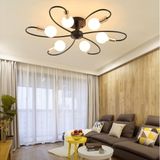 Rsylight Retro Metal Siyah 6 Lı Tavan Ploftoner Rustik Dekoratif Avize Siyah RYS000550