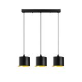 Rsylight Retro Metal Siyah Üçlü Sarkıt Avize Genişlik:60Cm