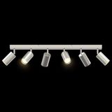 Rsylight Retro Modern İnox180 Derece Hareketli Modern Spor 6 Lı Led Spot Avize Günışığı Ampullü