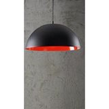 Rsylight Retro Parlak Siyah Içi Kırmızı Metal Sarkıt Avize 40 Cm