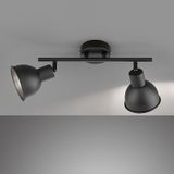 Rsylight Retro Rustik Metal 180 Derece Hareketli Siyah 2 Li Spot Avize Siyah