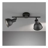 Rsylight Retro Rustik Metal 180 Derece Hareketli Siyah 2 Li Spot Avize