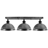 Rsylight Retro Rustik Metal Masa Üstü 3 Lü Siyah Gri Patinalı Sıralı Avize 100 Cm