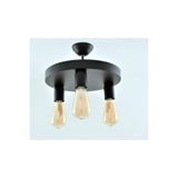 Rsylight Retro Rustik Siyah Üçlü Plofonyer Tavan Avize E27 30 Cm
