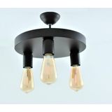 Rsylight Retro Rustik Siyah Üçlü Plofonyer Tavan Avize E27 30CM