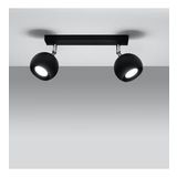 Rsylight Retro Siyah 180 Derece Hareketli Modern Spor 2 Li Led spot Avize Günışığı Ampullü