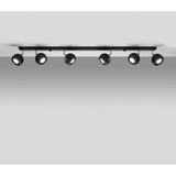 Rsylight Retro Siyah 180 Derece Hareketli Modern Spor 4 Lü Led Spot Avize Günışığı Ampullü 120 Cm Siyah