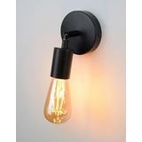 Rsylight Retro Siyah Metal 180 Derece Mafsallı Dekoratif Rustik Aplik