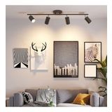 Rsylight Retro Siyah180 Derece Hareketli Modern Spor 4 Lü Led Spot Avize Günışığı Ampullü