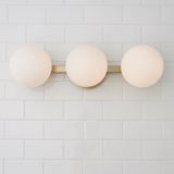 Rsylight Rustik Dekoratif Metal Modern Masa Üstü Eskitme Kaplama Bal Opal Camlı Tavan Duvar 3 Lü Avize - 0