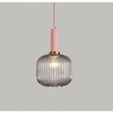 Rsylight Rustik Dekoratif Metal Modern Pudra Somon Opal Füme Camlı Tekli Avize Pembe