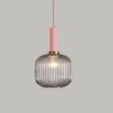 Rsylight Rustik Dekoratif Metal Modern Pudra Somon Opal Füme Camlı Tekli Avize