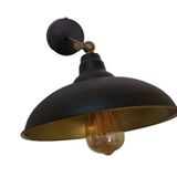 Rsylight Rustik Retro Siyah İçi Gold Mafsallı Dekoratif Hareketli Duvar Aplik Siyah RYS001150