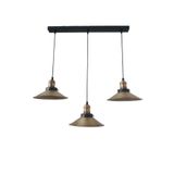 Rsylight Rys Retro Eskitme Kaplama 3 Lü Masa Üstü Sıralı Dekoratif Rustik Sarkıt Avize Çap 60 Cm