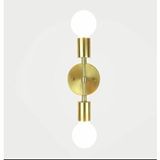 Rsylight Rys Retro Gold Metal 2 Li Dekoratif Rustik Duvar Aplik Altın