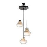Rsylight Rys Retro Metal Dekoratif 3 Lü Bal Camlı Sarkıt Avize - Siyah