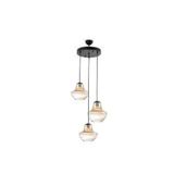 Rsylight Rys Retro Metal Dekoratif 3 Lü Bal Camlı Sarkıt Avize