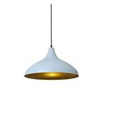 Rsylight Rys Retro Metal Dekoratif Rustik Kafe Mutfak Aydınlatma Beyaz Içi Gold Sarkıt Avize Çap:35 Cm