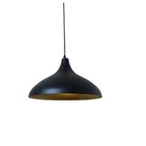 Rsylight Rys Retro Metal Dekoratif Rustik Kafe Mutfak Aydınlatma Siyah Içi Sarı Sarkıt Avize Çap:35 cm