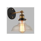 Rsylight Rys Retro Metal Mafsallı Dekoratif Bal Camlı Rustik Duvar Aplik