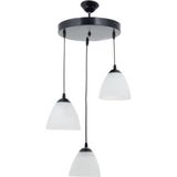 Rsylight Rys Retro Metal Opal Camlı 3 Lü Dekoratif Modern Sarkıt Avize Çap:30 cm - Siyah