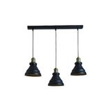 Rsylight Rys Retro Metal Rustik Dekoratif 3 Lü Masa Üstü Sıralı Sarkıt Avize Genişlik 60 cm - 1 - Siyah