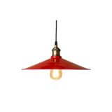 Rsylight Rys Retro Metal Sarkıt Avize Rustik Tekli Kırmızı Içi Beyaz Sarkıt Cafe Mutfak Aydınlatma Çap:40 Cm