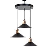 Rsylight Rys Retro Metal Siyah 3 Lü Dekoratif Rustik Sarkıt Avize