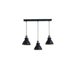 Rsylight Rys Retro Metal Siyah 3 Lü Masa Üstü Sıralı Dekoratif Rustik Sarkıt Avize 60 Cm Genişlik