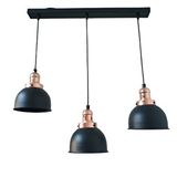 Rsylight Rys Retro Metal Siyah Bakır Duylu Dekoratif 3 Lü Masa Üstü Siyah Rustik Avize En: