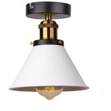 Rsylight Rys Retro Metal Tavan Plofyoner Beyaz Dekotatif Rustik Avize Çap:17 cm - Siyah