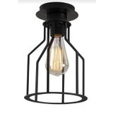 Rsylight RYS001440 Retro Metal 1'li Siyah Tavan Plofyoner Kafes Rustik Avize