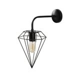 Rsylight Siyah Metal Rustik Retro Dekoratif Prizma Duvar Aplik